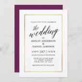 Moderne elegante kalligraphische Hochzeitssaison C Einladung (Vorne/Hinten)