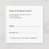 Moderne elegante Karte Schöne Lounge (Rückseite)