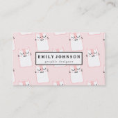 Moderne, elegante Katzen Muster nach Maß Visitenkarte (Vorderseite)