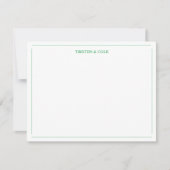Moderne elegante Kelly Green Note Card Mitteilungskarte (Vorderseite)