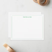 Moderne elegante Kelly Green Note Card Mitteilungskarte (Vorderseite/Rückseite Beispiel)