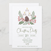 Moderne, elegante Kerzen und das Weihnachtsfest in Einladung (Vorne/Hinten)