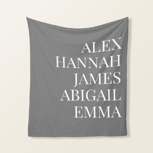 Moderne Elegante Kinder nennen Personalisierte Fam Fleecedecke