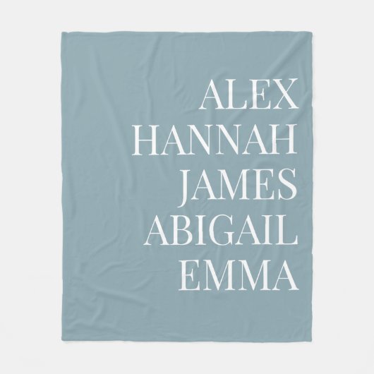 Moderne Elegante Kinder nennen Personalisierte Fam Fleecedecke (Vorderseite)