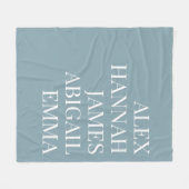 Moderne Elegante Kinder nennen Personalisierte Fam Fleecedecke (Vorderseite (Horizontal))