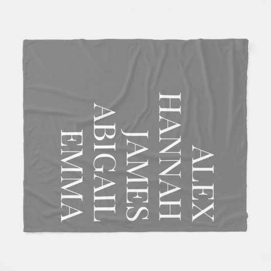 Moderne Elegante Kinder nennen Personalisierte Fam Fleecedecke (Vorderseite (Horizontal))