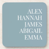 Moderne Elegante Kinder nennen Personalisierte Fam Getränkeuntersetzer (Vorderseite)