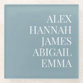 Moderne Elegante Kinder nennen Personalisierte Fam Glasuntersetzer (Vorderseite)