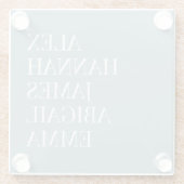 Moderne Elegante Kinder nennen Personalisierte Fam Glasuntersetzer (Rückseite)