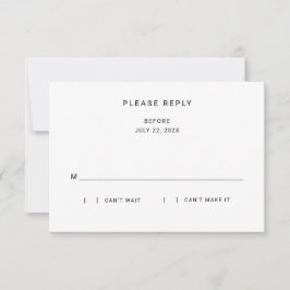 Moderne Elegante Klassik Minimalistisch RSVP Karte