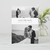Moderne elegante klassische Foto-Collage-Hochzeit Save The Date (Stehend Vorderseite)