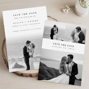 Moderne Elegante Klassische Foto-Collage-Hochzeit Save The Date