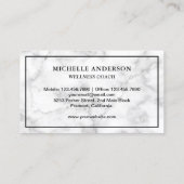 Moderne elegante, klassische Libelle aus weißem Ma Visitenkarte (Rückseite)