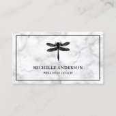 Moderne elegante, klassische Libelle aus weißem Ma Visitenkarte (Vorderseite)