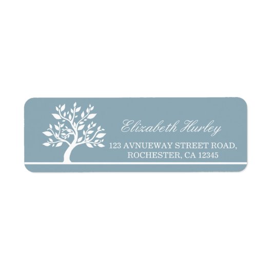 Moderne elegante, klassische Tree Address Label-Vo (Vorne)