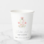 Moderne Elegante Kleine Wildblumen Kinderdusche Pappbecher (Rückseite)