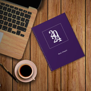 Moderne Elegante Königliche Violett 2024 Einfach Planer