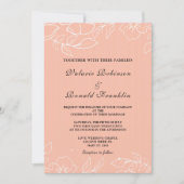 Moderne elegante Korallenhochzeit Einladung (Vorderseite)