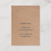 Moderne elegante Kraft Blue Floral Visitenkarte (Rückseite)