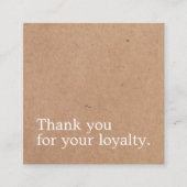 Moderne elegante Kraft Bold Beauty Loyalty Treuekarte (Vorderseite)