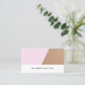 Moderne elegante Kraft Paper Rose White Geometric Visitenkarte (Stehend Vorderseite)
