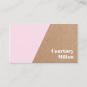 Moderne elegante Kraft Paper Rose White Geometric Visitenkarte (Vorderseite)