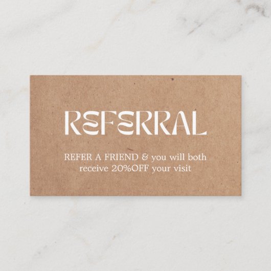 Moderne elegante Kraft Weißes Herz Schönheit Empfehlungskarte (Vorderseite)