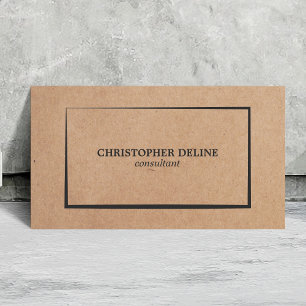 Moderne elegante Kraftpapier-Grau Consultant Visitenkarte