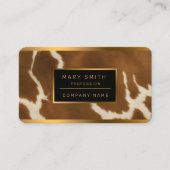 Moderne Elegante Kuh Imitate Leather Collection Visitenkarte (Vorderseite)