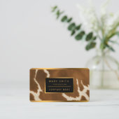 Moderne Elegante Kuh Imitate Leather Collection Visitenkarte (Stehend Vorderseite)