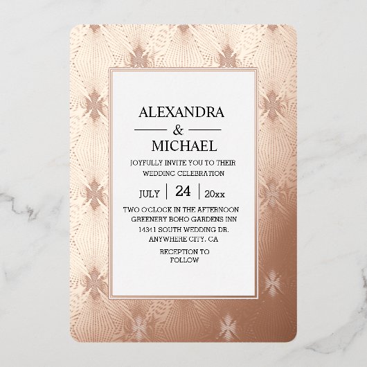 Moderne Elegante Kunst, Dichtung und Musik Folieneinladung (Vorderseite)