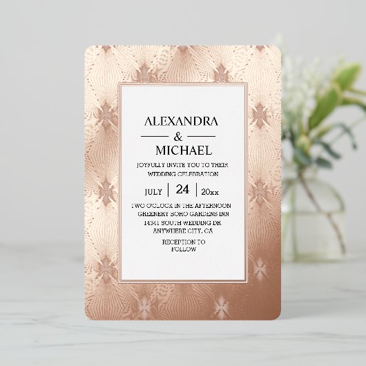 Moderne Elegante Kunst, Dichtung und Musik Folieneinladung (Stehend vorne)