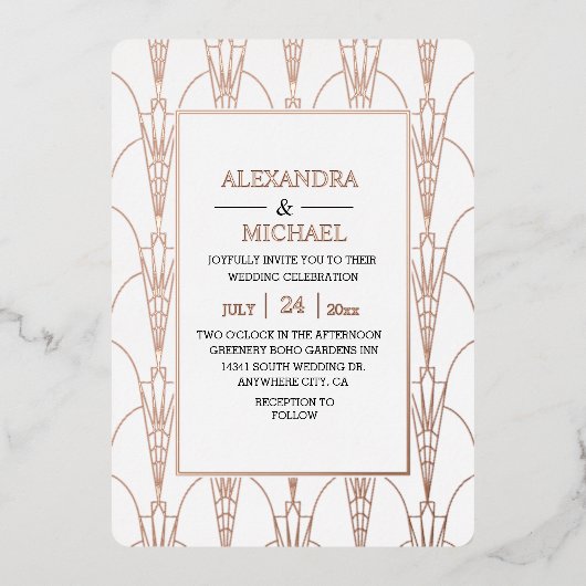 Moderne Elegante Kunst, Dichtung und Musik Folieneinladung (Vorderseite)