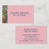 Moderne Elegante Kunst, Dichtung und Rosa Visitenkarte (Vorne/Hinten)