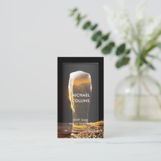 Moderne elegante Kunsthandwerk Brauerei Bierbrauer Visitenkarte (Stehend Vorderseite)