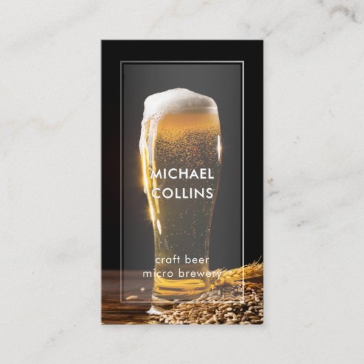 Moderne elegante Kunsthandwerk Brauerei Bierbrauer Visitenkarte (Vorderseite)
