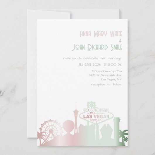 Moderne Elegante Las Vegas City Skyline Einladung (Vorderseite)