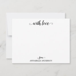 Moderne Elegante Lässig mit Liebe Black Script Mitteilungskarte