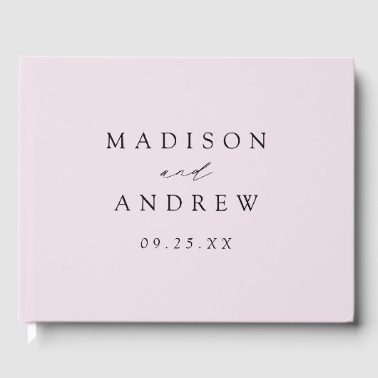 Moderne elegante Lavendelhochzeit Gästebuch (Vorderseite)