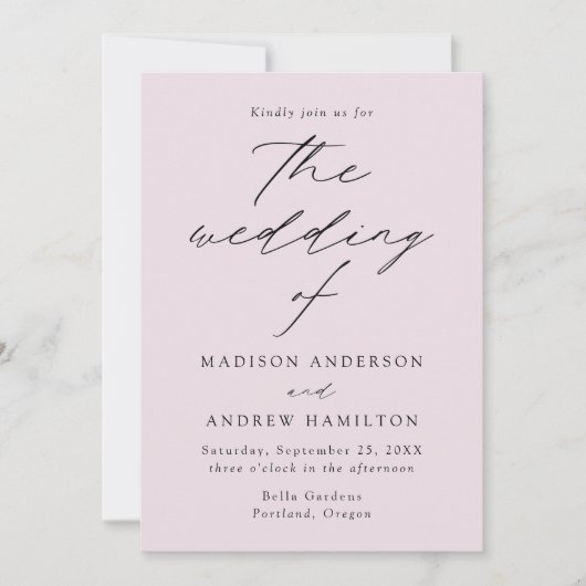 Moderne Elegante Lavender Foto Wedding Einladung (Vorderseite)