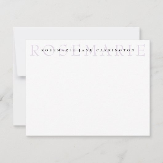 Moderne Elegante Lavender Personalisiert Stationer Mitteilungskarte (Vorderseite)