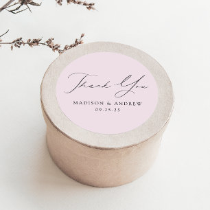 Moderne elegante Lavender Wedding Vielen Dank Runder Aufkleber