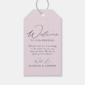 Moderne Elegante Lavender Wedding Willkommen Geschenkanhänger (Vorderseite)