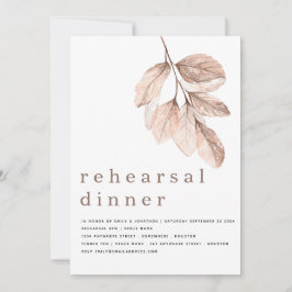 Moderne Elegante Leaf Probe Abendessen Einladung
