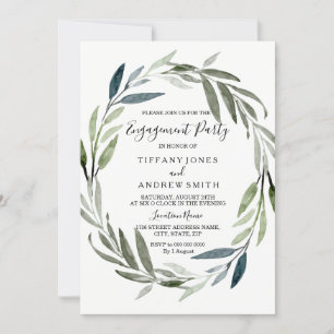 Moderne elegante Leaf Wreath Engagement Party einl Einladung