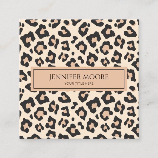 Moderne Elegante Leopard Gepard Custom Quadratische Visitenkarte (Vorderseite)