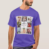 Moderne Elegante Liebe Beste Opa 8-Foto Collage T-Shirt (Vorderseite)