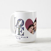 Moderne Elegante LIEBE Florenz HERZ FOTO Kaffeetasse (Vorderseite Links)