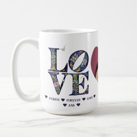 Moderne Elegante LIEBE Florenz HERZ FOTO Kaffeetasse (Links)