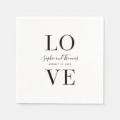 Moderne, elegante Liebe Hochzeit Serviette (Vorderseite)